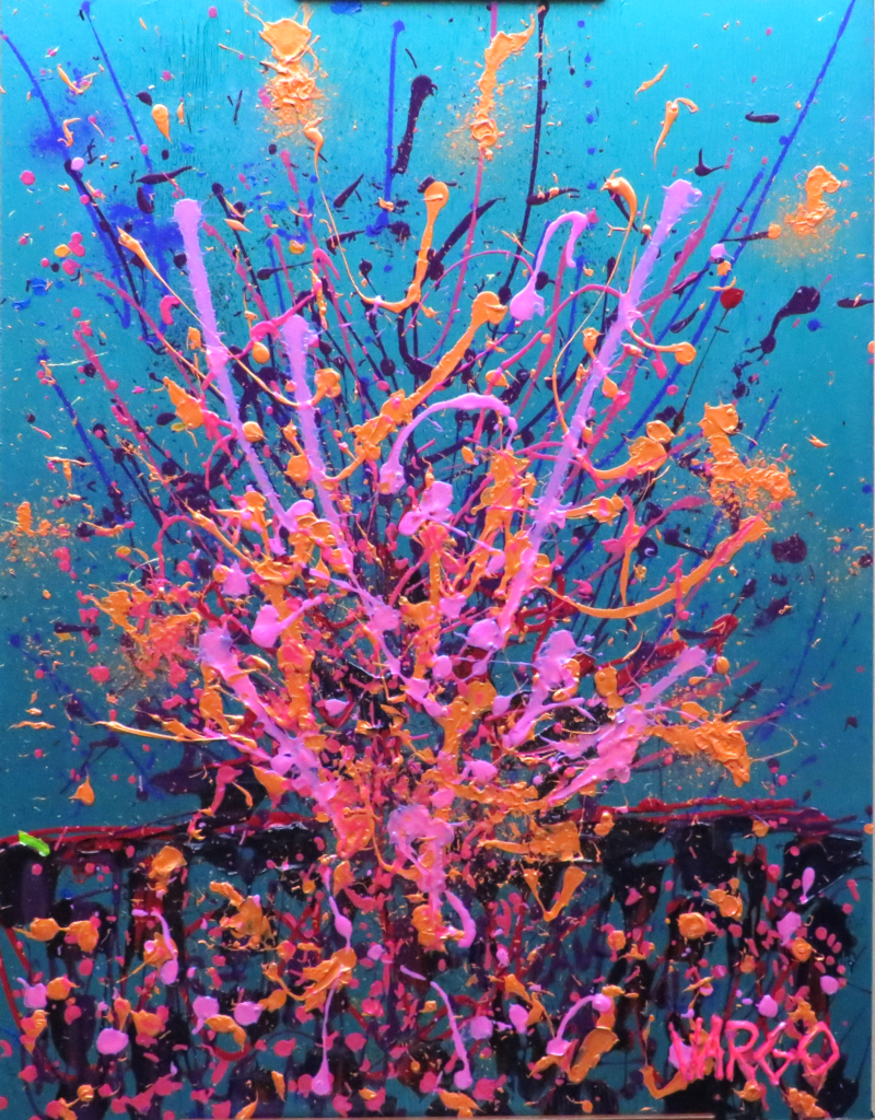 Todays Your Birthday Blue Orange Pink by Artist John Vargo Wichita, Kansas