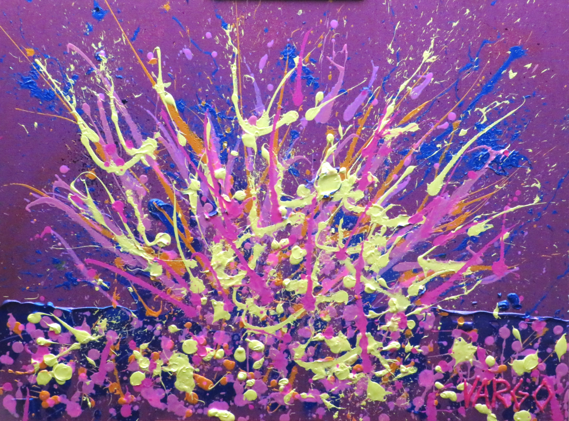 Todays Your Birthday Purple Pink Yellow September 2023 by Artist John Vargo Wichita, Kansas